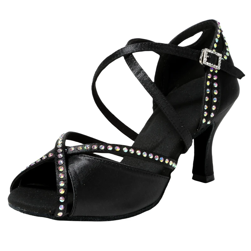 2025 frauen Latin Dance Schuhe Latin Salsa Mädchen Tanzen Schuhe Schwarz Glänzende Ballroom Dance Schuhe Für Mädchen Damen