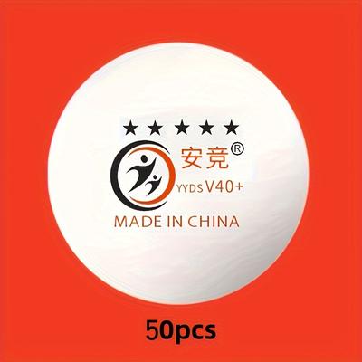 TEMU 50pcs, Abs 5- Tennis Balls, High Elasticity Pong Balls For Professional Matches And Training, Yellow And Image