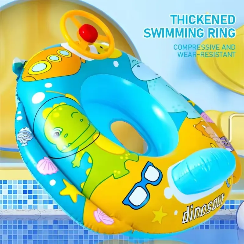 Cartoon Schwimmen Ring Baby Wasser Spielzeug mit Lenkrad Sommer Im Freien Aufblasbare Spielzeug Schwimm Sitz Strand Pool Wasser Spielen Spielzeug