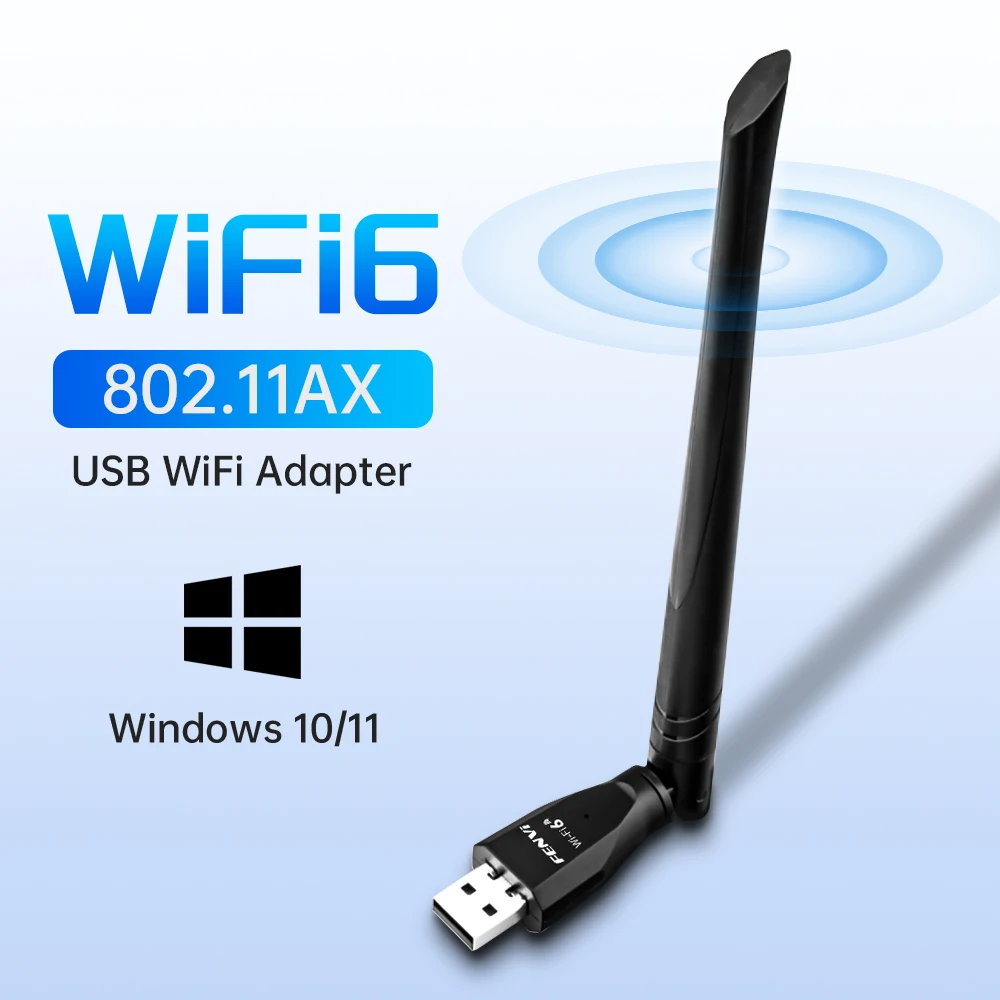 Fenvi WiFi 6 USB-WLAN-Adapter AX286, nur 2,4 G, 802.11AX, Netzwerkkartensignal, USB-WLAN-Dongle mit Antenne für Win10/11 Image