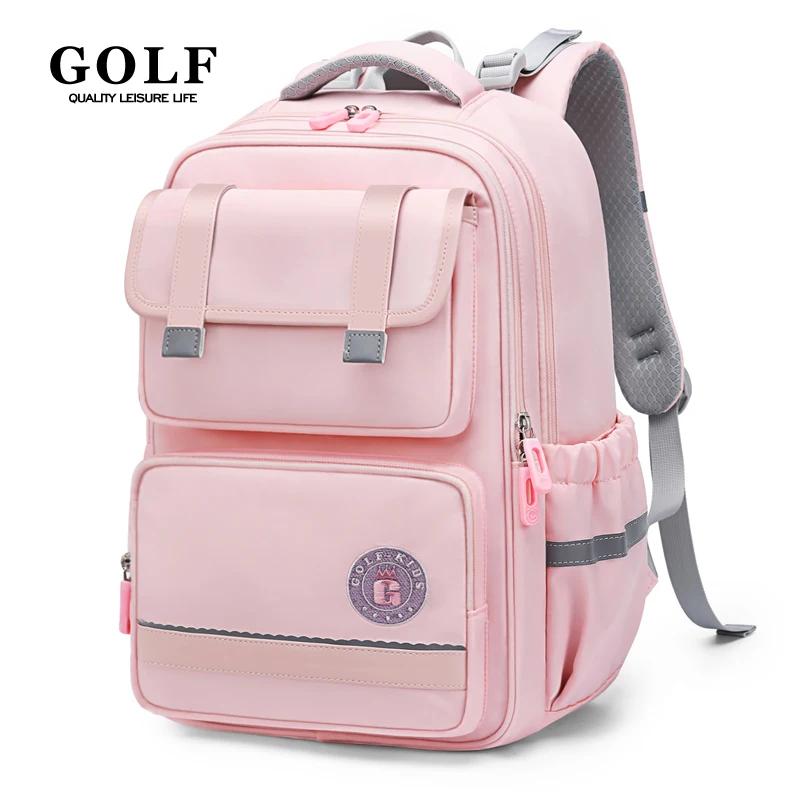 Sacs d'école primaire de GOLF pour filles, sacs à dos d'école roses de 9 à 10 ans, sacs à livres pour enfants, sac à dos orthopédique de la 1re à 4e année pour garçons, 2025