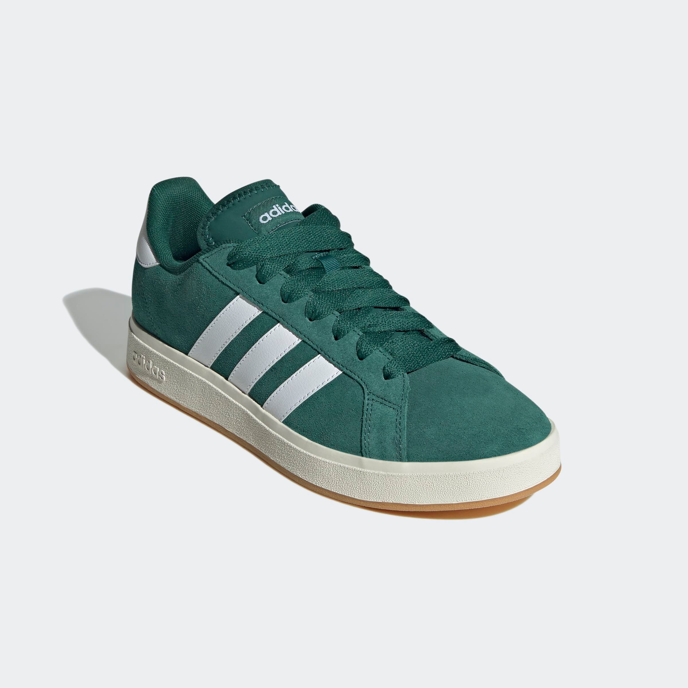 Sneaker ADIDAS SPORTSWEAR "GRAND COURT BASE 00S", Herren, Gr. 36, grün (collegiate grün, cloud weiß, gum 3), Leder, Synthetik, Schuhe Sneaker, Design auf den Spuren des adidas Campus 00