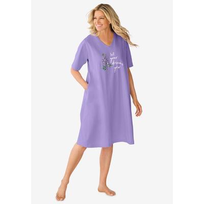 Plus Size Women's Only Necessities® Graphic Sleepshirt by Only Necessities in Soft Lavender Floral (Size 7X/8X)