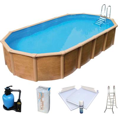 Schwimmbecken KWAD "»Supreme« all in Premium Folie", grau (anthrazit, farbe innen: grau), B:360cm H:132cm L:610cm, Schwimmbecken, BxLxH: 360x610x132cm, inkl. Bodenisolationsset