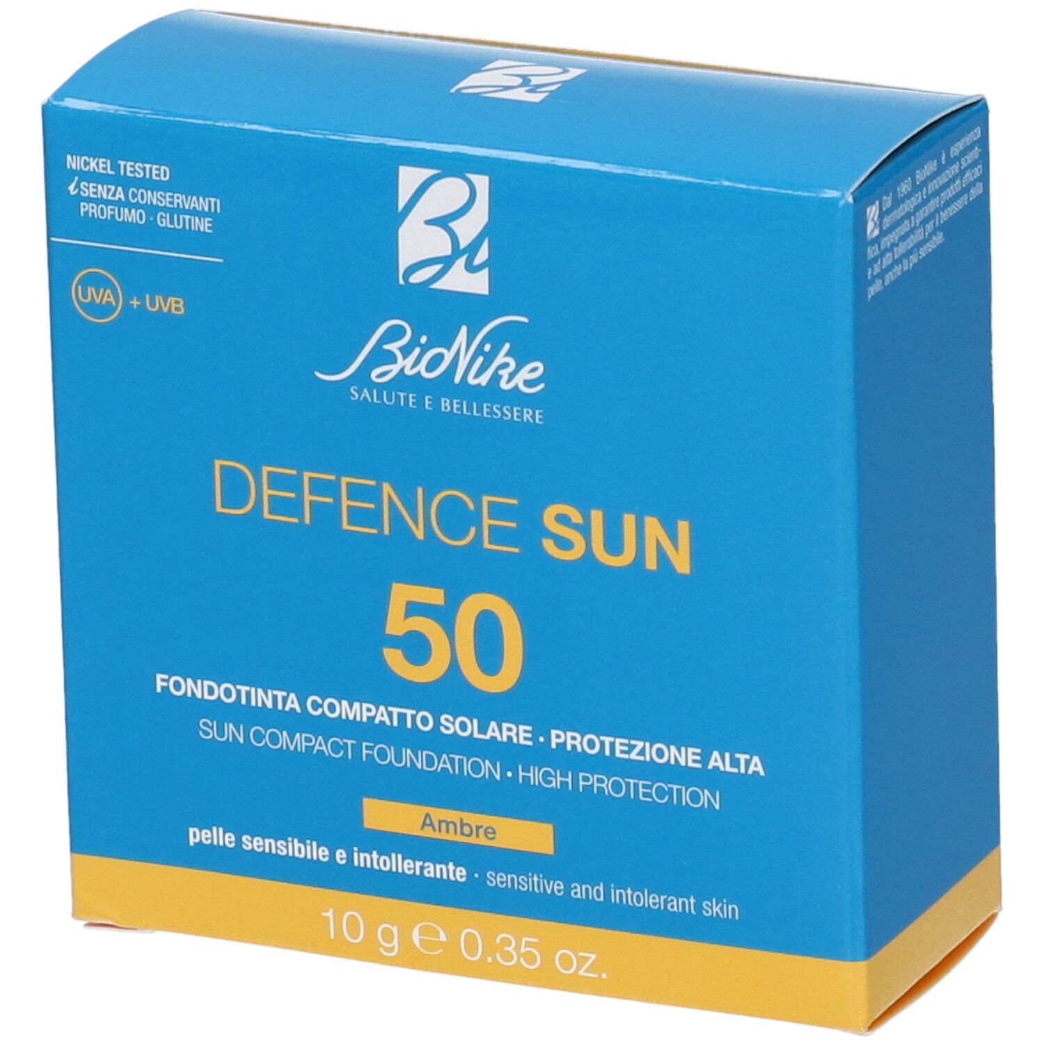 Bionike Defence Sun 50 Fondotinta Compatto Tonalitá N1 Ambra 10 g