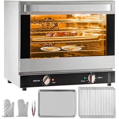 Commercial Convection Oven, Conventional Oven Countertop, Toaster with Front Glass Door, Electric Baking Oven with Trays