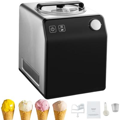 Upright Automatic Ice Cream Maker with Built-in Compressor, 2 Quart No Pre-freezing Fruit Yogurt Machine - 2QT