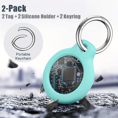 TEMU Item Finder, Works With (ios Only, Not ), Luggage Tag, Wallet , Phone Finder, Water Resistant, Up To 1-year , Replaceable Battery, Comes With Silicone Holder And Keyring