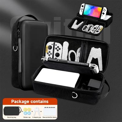 TEMU 7in1 Storage Set Switch Ns- Medium-sized Carrying Case, Large Capacity Travel Case, Includes 4 Thumb Grips, Charging Grip, Dock Protection Cover Skin, Holds Game Cards