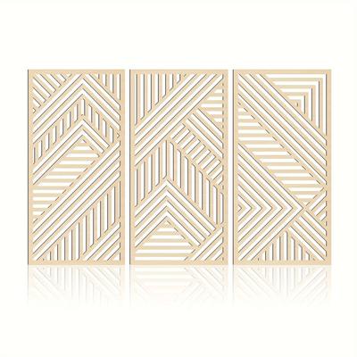 TEMU -panel Geometric Wooden Featuring 3d Hollow Designs, Decorating Kitchens, Bathrooms, Living Rooms, And Offices.