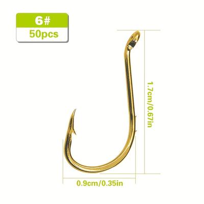 TEMU 50pcs Yoto Octopus Fishing Hooks, Stainless Steel Hooks With & Non- Ends, For Bass & Catfish, Mixed Color