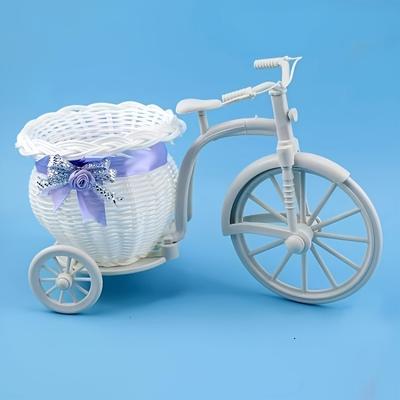 TEMU 1pc Pink On Mini Tricycle, Rattan Woven Design, Plastic, Home & Wedding Decor Accessory