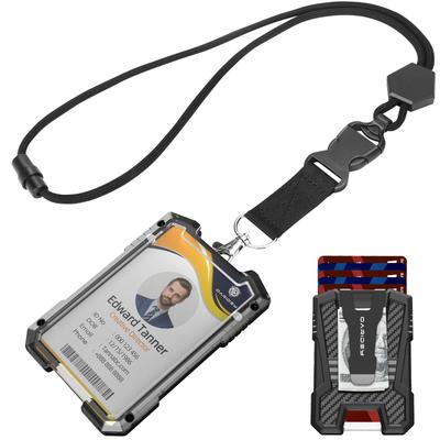 TEMU Oaridey Carbon Fiber Badge Holder With Lanyard, Heavy Duty Lanyard With Safety Breakaway For Id Card/badge Holder