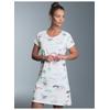 Nachthemd TRIGEMA "TRIGEMA Nachthemd mit Allover Safari-Print", Damen, Gr. M, US-Größen, weiß, 100% Baumwolle, casual, Kleider