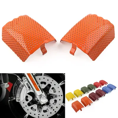 2Pcs Steel Motorbike Front Caliper Screen Inserts For Harley Davidson V-Rod 2006-2019 & For Touring