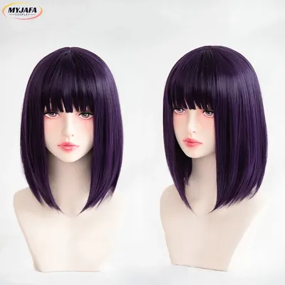 High Quality Darling Marin Kitagawa Kuroe Shizuku Cosplay Wig Purple Short Heat Resistant Synthetic