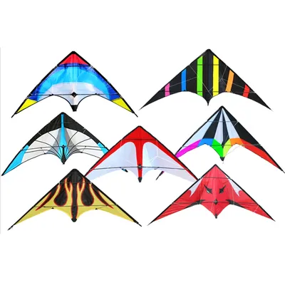 Professional Dual Line Stunt Kite 48 Inch Blue Good Flying Large Delta Kite DIY Toy Multi Style 30m Kite Line Friend Game