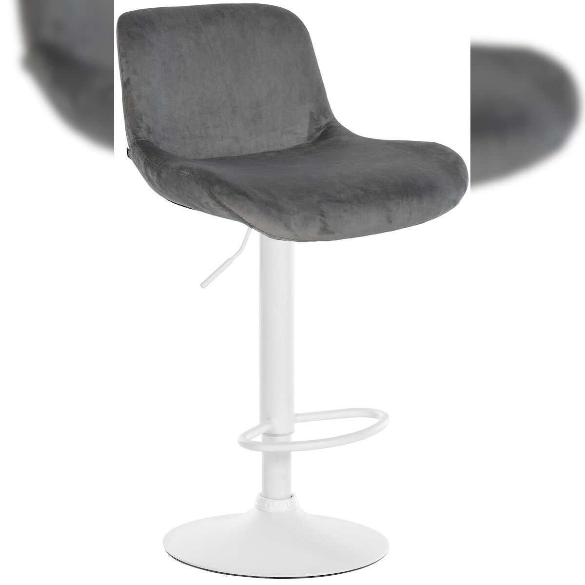 CLP Barhocker Solon Weiß dunkelgrau/Samt Image