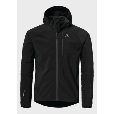 Outdoorjacke SCHÖFFEL "Bike Hybrid Jk Style Mamry MNS", Gr. 50, schwarz (9990, schwarz), Oberstoff : 90% Polyester 10% Elasthan Oberstoff Oberer Ärmel: 88% Polyester 12% Elasthan, sportlich, regular fit, hoch geschlossener Ausschnitt, Langarm, Jacken Image