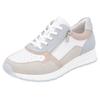 Keilsneaker REMONTE, Damen, Gr. 39, grau (hellgrau kombiniert), Leder, Lederimitat, sportlich, Schuhe, Freizeitschuh, Halbschuh, Schnürschuh mit gepolstertem Schaftrand