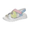 Plateausandale WALDLÄUFER "H-NELE", Damen, Gr. 6 (39), bunt (multi), Lackleder, Nubukleder, Veloursleder, mehrfarbig, casual, Schuhe, Sommerschuh, Klettschuh, Sandalette in Komfortweite H (= sehr weit)