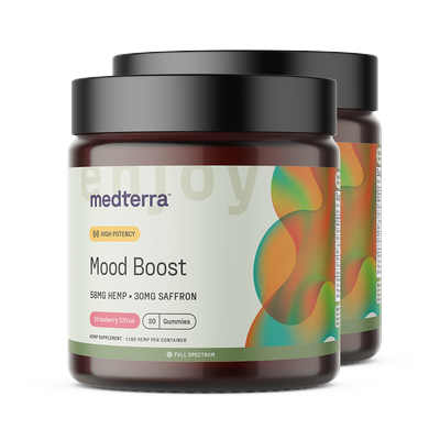 Mood Boosting Full Spectrum Hemp Gummies, Strawberry Citrus, 58mg, 40 Count by Medterra