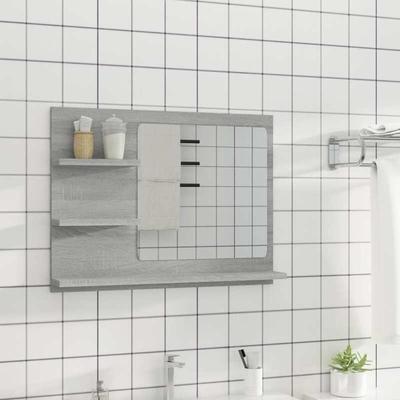 TEMU Bathroom Mirror Grey 60x10.5x45 Cm Wood Material Image