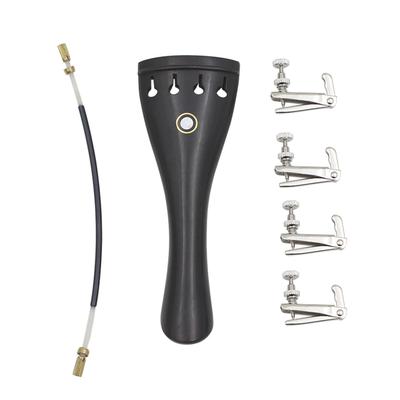 TEMU 3-in-1 Violin Tailpiece Set With Nylon Rope And Tuners For 4/3 And 4/4 - Black