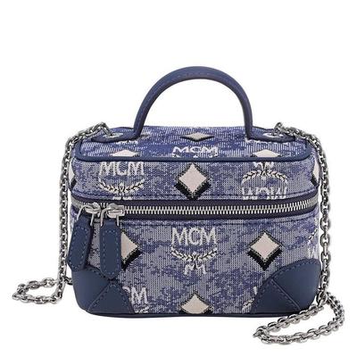 Ladies X-Mini Rockstar Vanity Case - Blue - MCM Top Handle Bags