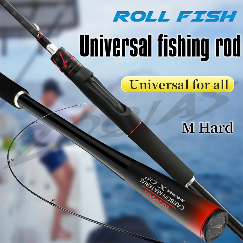 ROLLFISH Power M Spinning Casting Canna da pesca con esca in fibra di carbonio 1.8-2.7M Canna da pesca per spigola d'acqua dolce d'acqua salata Azione veloce