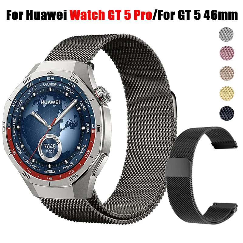 Magnetische Schleife Band Für Huawei Uhr GT 5 Pro 46mm Strap Edelstahl Metall Handgelenk Armband Für GT5 46mm SmartWatch Zubehör Image