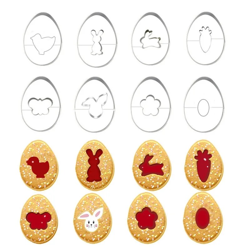 5/8/9 stücke Edelstahl Cookie Cutter Mold Set Mini Ostern Gebäck Cookies Sandwich Keks Backformen kuchen Dekoration Werkzeuge Image