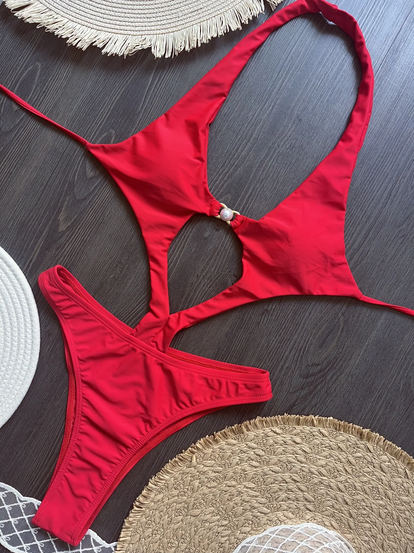 2025Sexy Halter Asymmetrische Schulter Cut Out Monokini Frauen Bademode Badeanzug Weibliche Badende Badeanzug Schwimmen Image