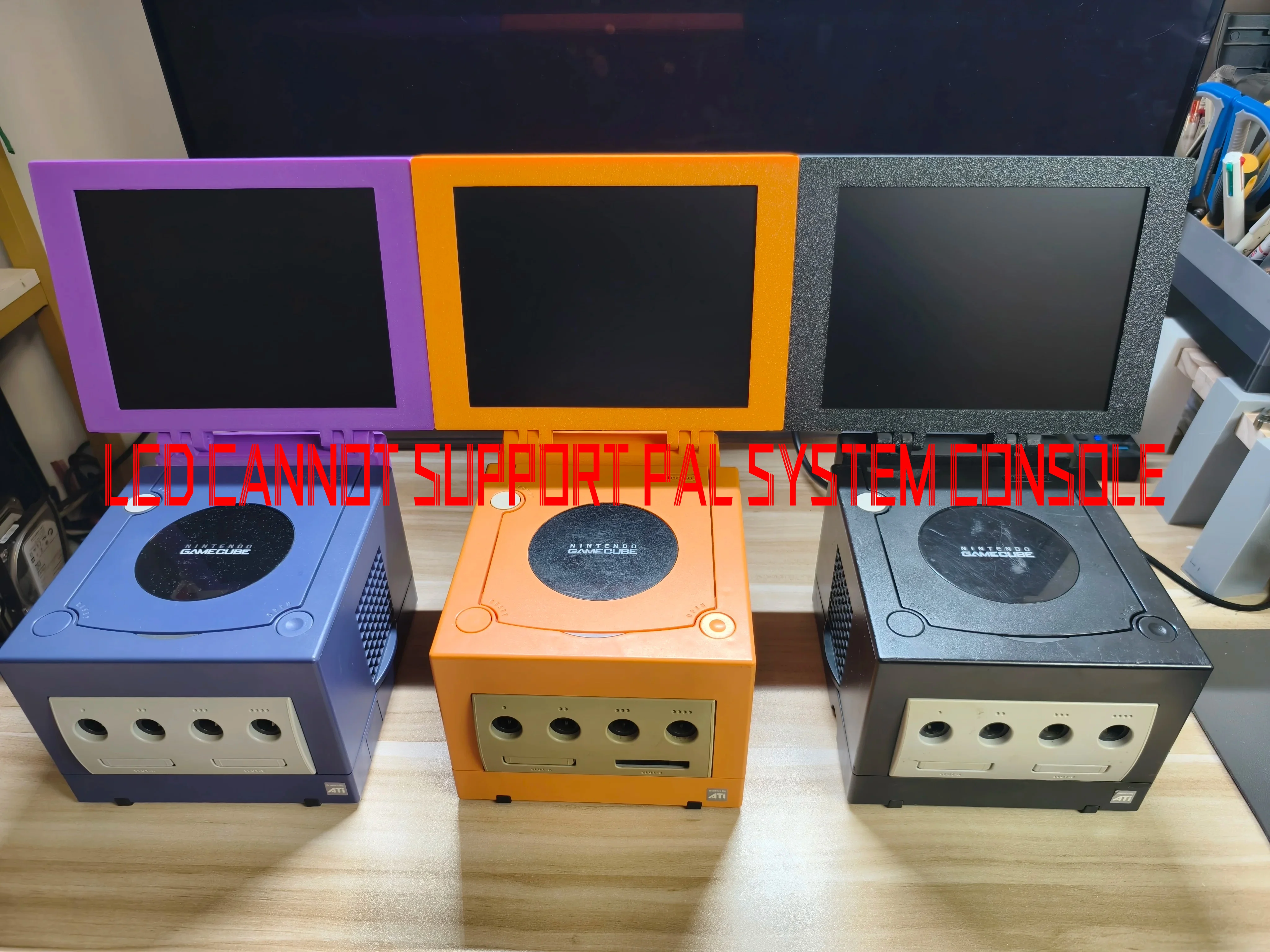 8 zoll Gamecube 3D Druck Retro Arcade Spielkonsole Tragbare Display Mini Monitor Mit Stereo Für Gamecube NGC NTSC Image