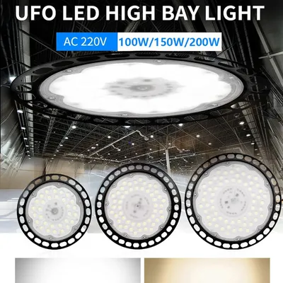 UFO High Bay Light 100W 150W 200W IP66 Wasserdichte LED-Industriebeleuchtung für Garage Gym Factory Warehouse