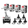 5PCS interruttore a levetta Heavy Duty 15A 250V 20A 125V 2Pin SPST ON/OFF interruttori a bilanciere con tappo di avvio impermeabile per Auto Marine Boat