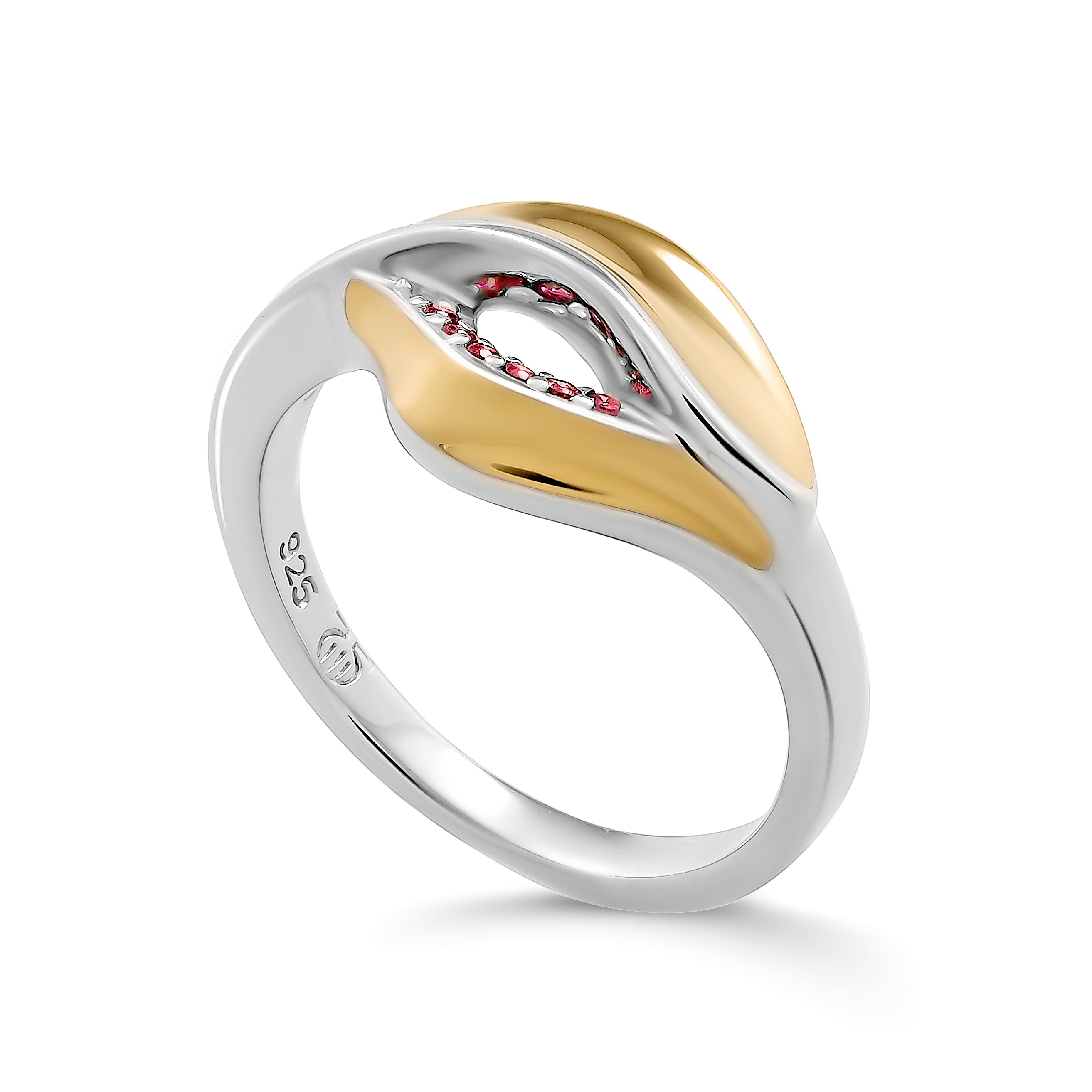 Orphelia 'Anet' Damen-Ring aus 925er Sterlingsilber – Silber/Gold ZR-7520/G Image