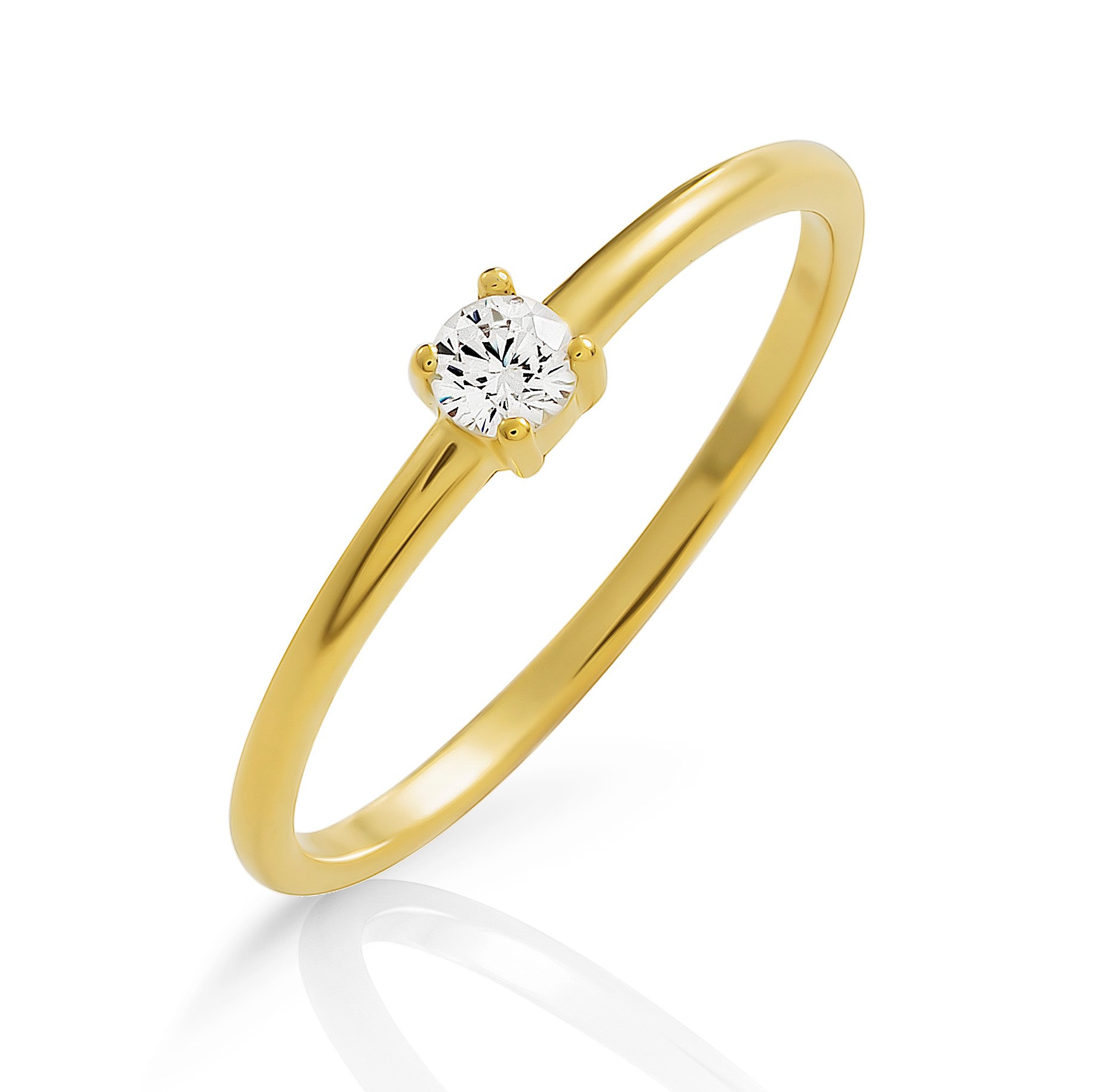 Orphelia 'Solitaire' Damen-Ring aus 925er Sterlingsilber – Gold ZR-7527/G Image