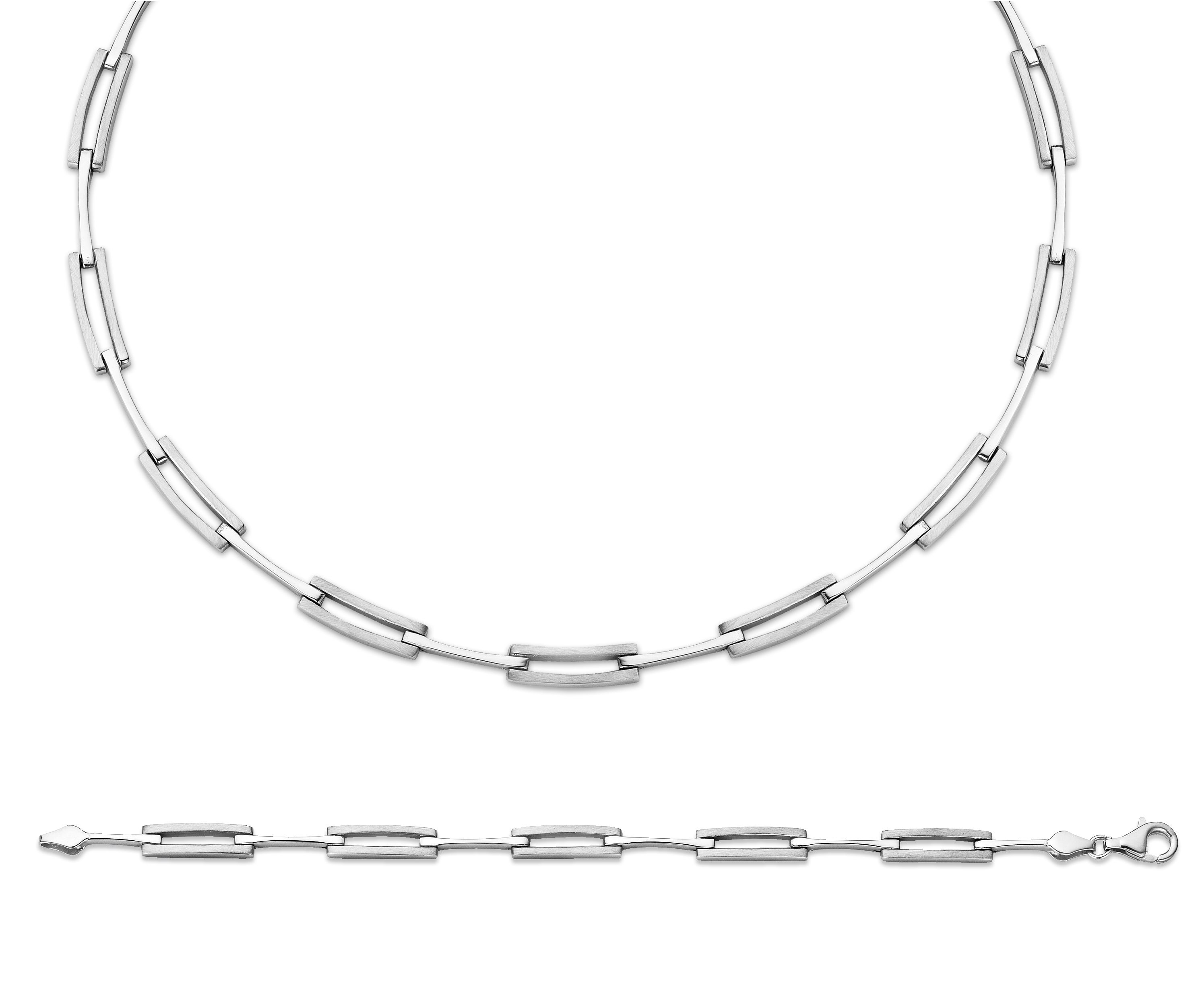 Orphelia Damen 925 Sterling Silber Set: Kette + Armband - Silber SET-043 Image