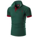 Per uomo Polo Maglia da golf Casuale Sportivo Classico Manica Corta Essenziale Blocco di colori Cervo Bottoni Davanti Estate Primavera Vestibilità regolare Marrone Scuro Grigio scuro Nero Bianco