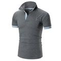 Per uomo Polo Maglia da golf Casuale Sportivo Classico Manica Corta Essenziale Blocco di colori Cervo Bottoni Davanti Estate Primavera Vestibilità regolare Marrone Scuro Grigio scuro Nero Bianco