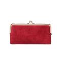 portafoglio con clip in similpelle da donna, custodia per telefono - porta carte, finestra per documento d'identità, chiusura con cerniera - design versatile per le donne - perfetto per l'uso quotidiano e per i viaggi nero rosa rosso