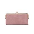 portafoglio con clip in similpelle da donna, custodia per telefono - porta carte, finestra per documento d'identità, chiusura con cerniera - design versatile per le donne - perfetto per l'uso quotidiano e per i viaggi nero rosa rosso