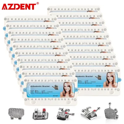20 Packs AZDENT Dental Orthodontic Mini Metal Brackets Mesh Base Braces Roth MBT 0.022" 0.018" 345