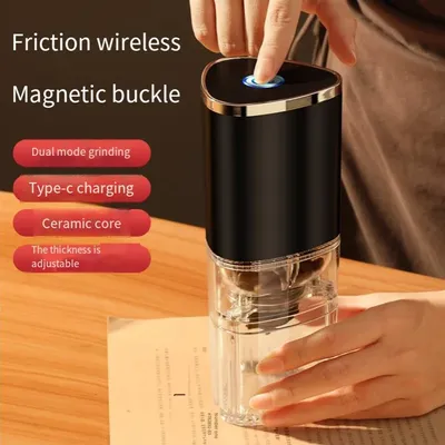 1 PCS Portable Electric Coffee Grinder TYPE C USB Charge Ceramic Grinding Core Home Coffee Beans
