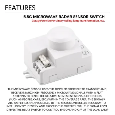 5.8G Radar Sensor Sensor Module Microwave Sensor Switch 220V Intelligent Energy-saving Control