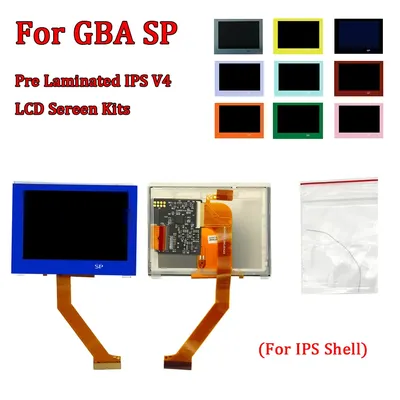 Pre Laminated IPS V4 LCD Screen Kits for GameBoy Advance SP GBASP High Brightness Backlit V4 IPS LCD