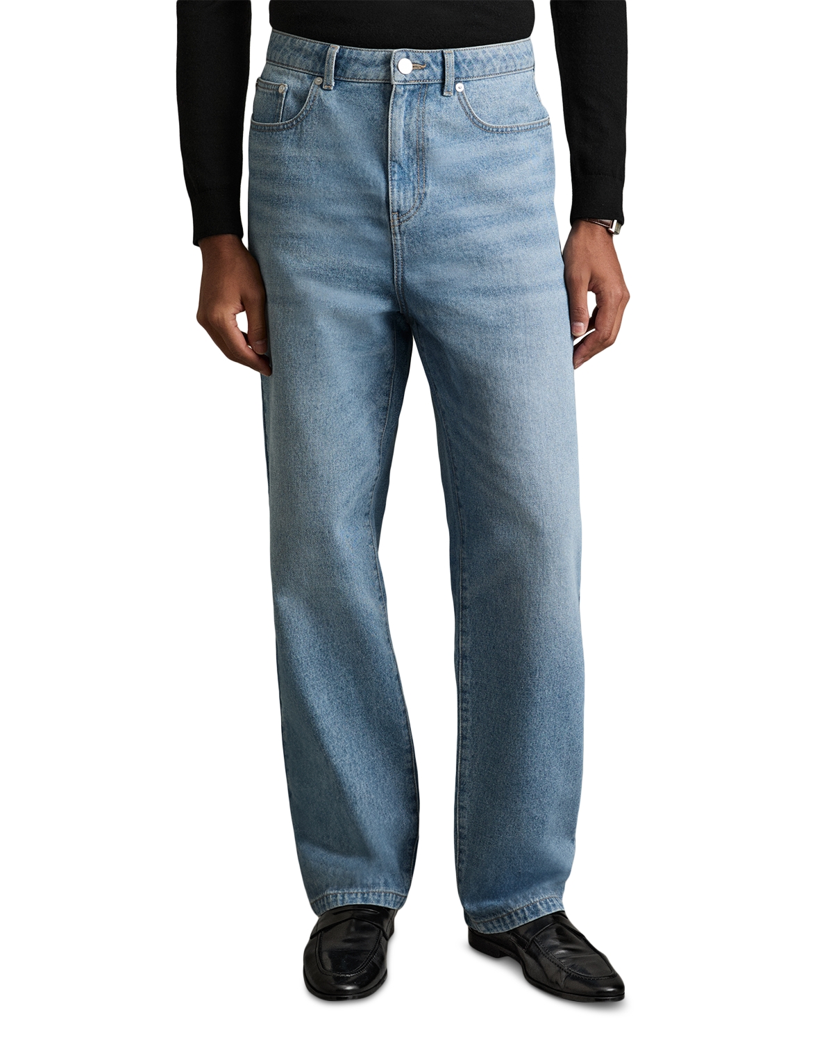 Reiss Baggy Relaxed Fit Jeans in Light Blue - Light Blue