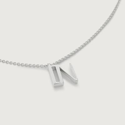 Sterling Silver Initial N Chain Necklace