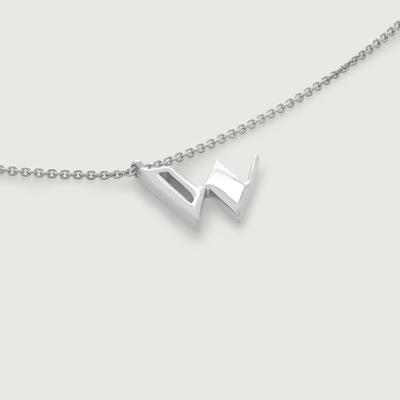 Sterling Silver Initial W Chain Necklace